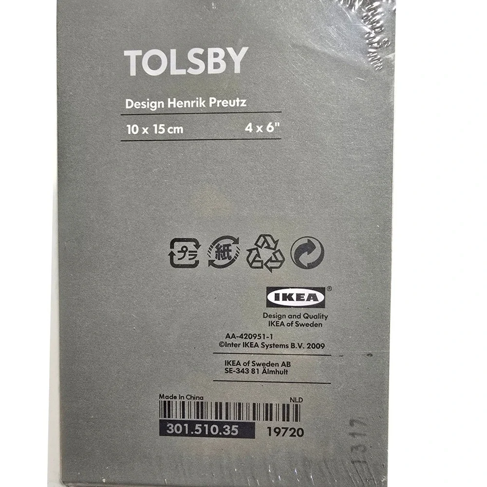 IKEA TOLSBY 4x6 Picture Frame White Double Sided Henrik Preutz NEW old stock VTG